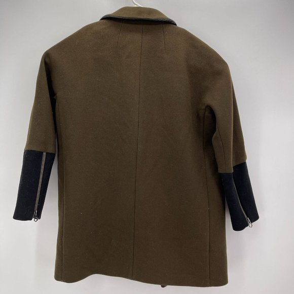 Madewell Womens Size 10 City Grid Wool Peacoat Brown Black Colorblock Winter - Picture 5 of 12